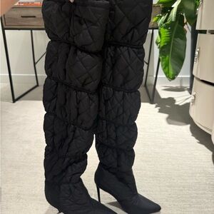 Quilted Black Women's Boots